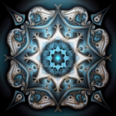 Abstract fractal. Fractal art background for creative design. Decoration for wallpaper, desktop, poster, cover booklet. Print for clothes, t-shirt. Creative illustration for designの素材