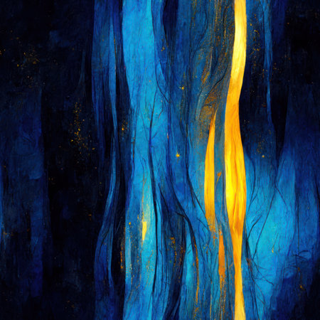 Abstract background. Computer generated graphics. Blue, yellow and orange colors.の素材