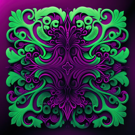 Ornamental floral pattern in the form of square tiles. Vector illustration.の素材