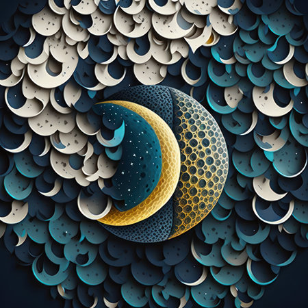 Abstract background with crescent moon and stars. Vector illustration for your designの素材