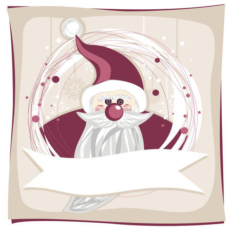 purple santa claus on snowflakes のイラスト素材