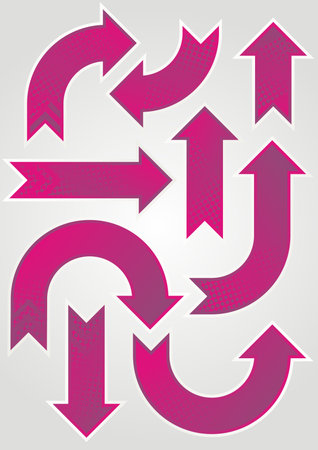 pink and purple patterned arrow setのイラスト素材