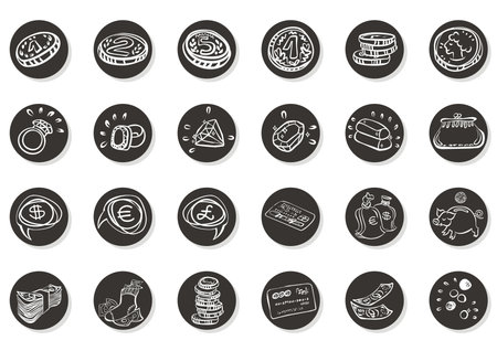 finance money jewelry gray icon set のイラスト素材