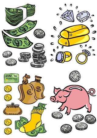business finance elements colorful illustration set のイラスト素材