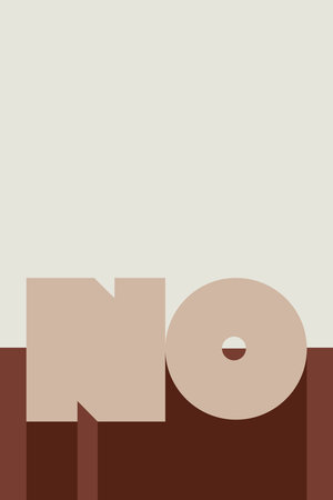 abstract art NO card poster  geometric letters in earth tones big modern rectangular vector centerpieceのイラスト素材