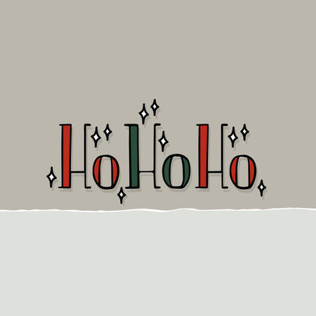 Christmas Season Winter Holiday Doodle colorful vector illustration with Christmas Quote card poster centerpiece isolated on light torn paper backgroundのイラスト素材