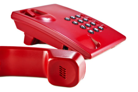 Photo of red phone for emergency callsの写真素材