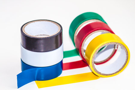 Multi-colored insulating tapeの写真素材
