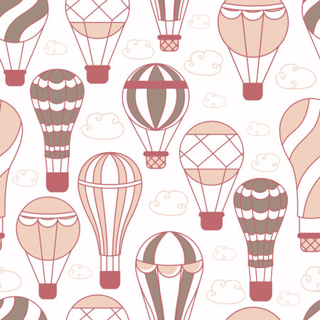 Illustration of an Air Balloons in the Skyのイラスト素材