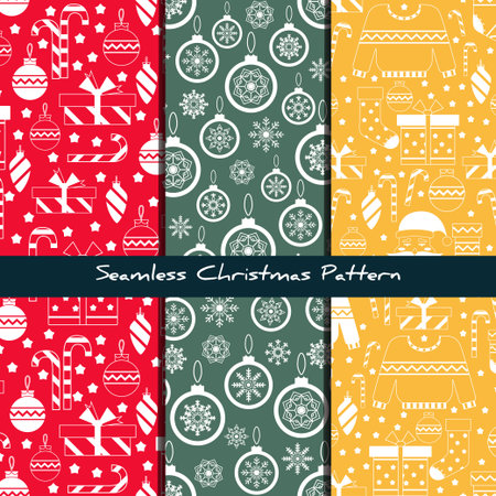 Vector Set of Christmas Paper for Scrapbookのイラスト素材