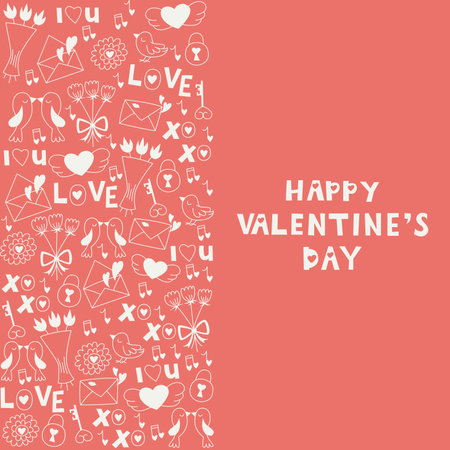 Hand drawn lettering illustration for Valentines Day.のイラスト素材