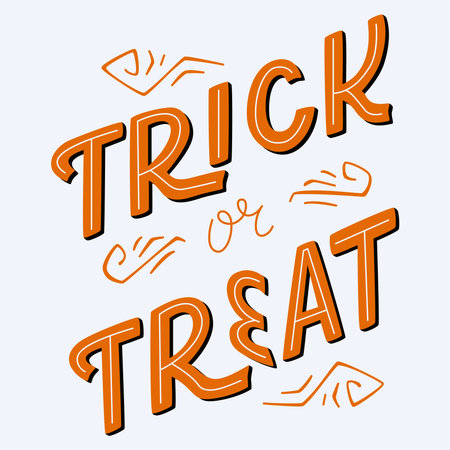 Trick or Treat Halloween Greeting Card. Isolated Illustration.のイラスト素材