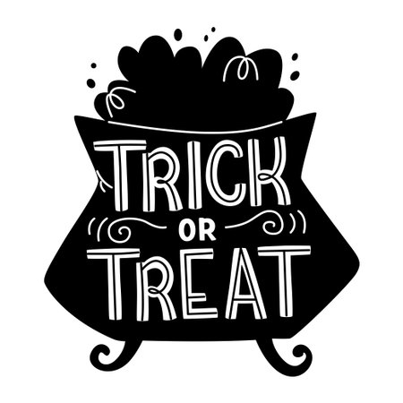 Trick or Treat Halloween Greeting Card. Isolated Illustration.のイラスト素材