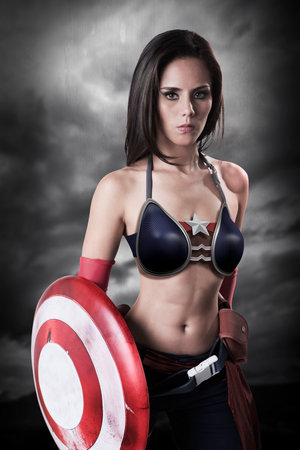 Captain America Girlの写真素材