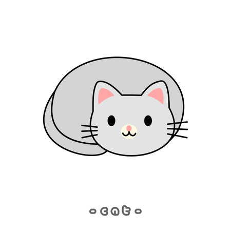 Vector illustration of cute cat cartoon isolated on white backgroundのイラスト素材