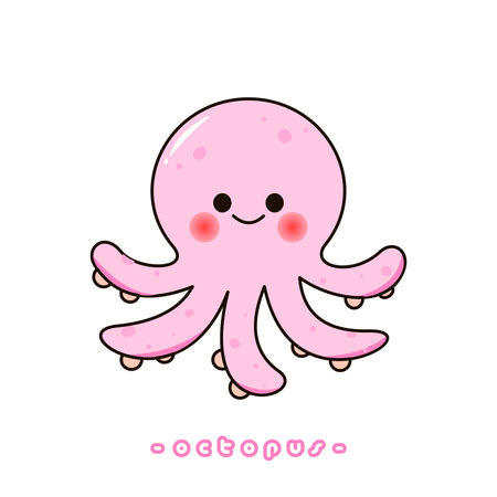 purple octopus vector illustration.のイラスト素材