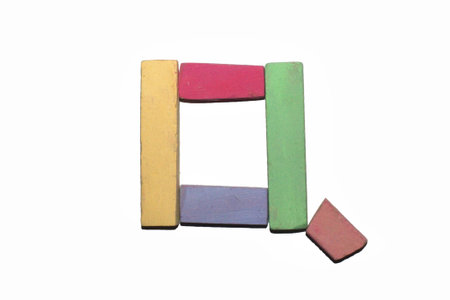 Crayon alphabet isolated over white background, Lettrs Qの写真素材