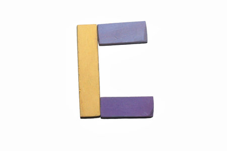 Crayon alphabet isolated over white background, Lettrs Cの写真素材