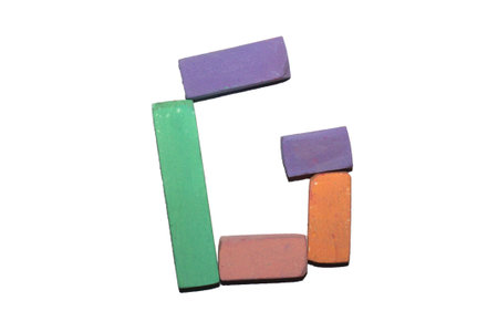 Crayon alphabet isolated over white background, Lettrs Gの写真素材