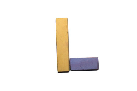 Crayon alphabet isolated over white background, Lettrs Lの写真素材