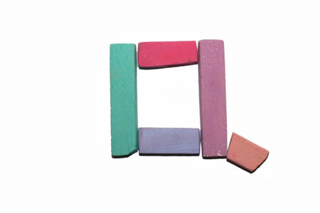 Crayon alphabet isolated over white background, Lettrs Qの写真素材