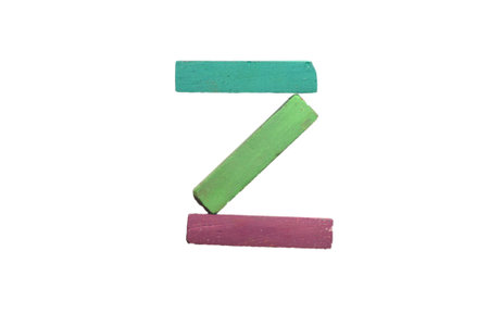 Crayon alphabet isolated over white background, Lettrs Zの写真素材