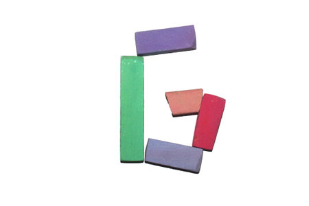 Crayon alphabet isolated over white background, Lettrs Gの写真素材