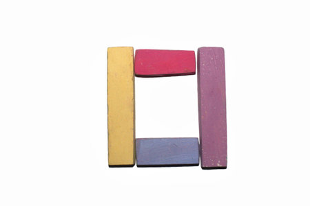 Crayon alphabet isolated over white background, Lettrs Oの写真素材