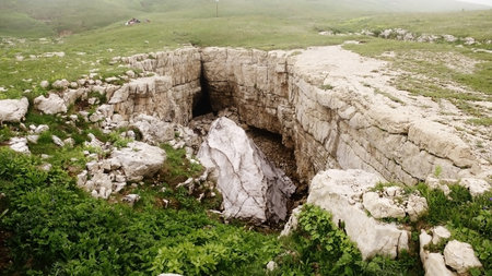 Glacier in the mountainsの写真素材