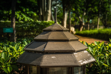 background image of chinese house. concept of solitude, relaxation, peace.の写真素材
