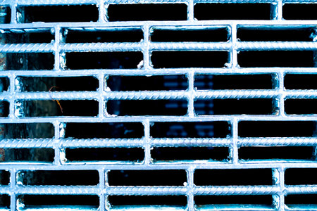 White metal on hole seamless pattern, background and texture.の写真素材
