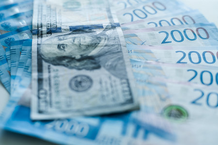 The dollars and the rubles. Business concept.の写真素材