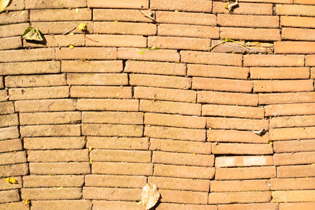 Old Brick Wall Texture background image. Grunge Red Stonewall Background.の写真素材
