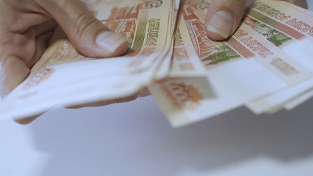 Rouble. Money. Bill 5000. Bill 2000. money. Counting money