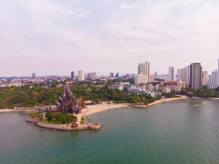 Sanctuary of Truth in Pattaya, Thailandの写真素材