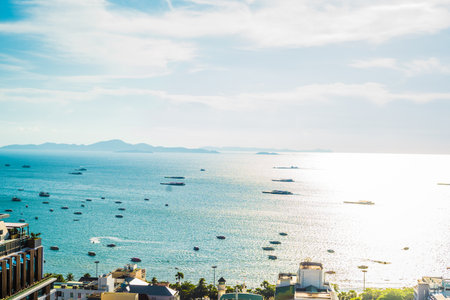Pattaya, Thailand - April 30, 2019: Panoramic view of Pattaya city, Thailandの写真素材