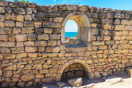 View from anciend city windowの写真素材