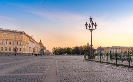 On the Palace Square in St. Petersburg in Russiaのeditorial素材