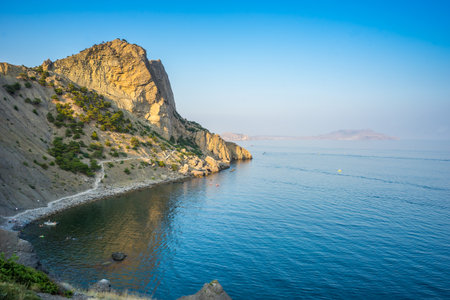 Mountain Koba-Kaya and bay in Crimeaの写真素材