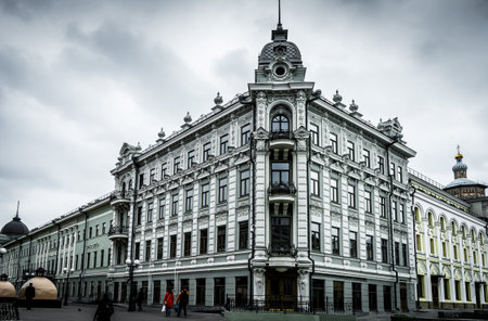 Residential house, a former hotel on the pedestrian street of Bauman in Kazan. Urban High Contrast...