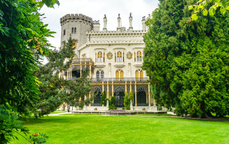 Czech Republic, Hluboka nad Vltavou - September 21, 2017. Hluboka Castle in the Czech Republic.  Czech Windsor. Medieval fortress. Castle of Schwarzenbergのeditorial素材