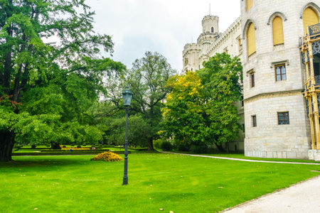 Czech Republic, Hluboka nad Vltavou - September 21, 2017. Hluboka Castle in the Czech Republic.  Czech Windsor. Medieval fortress. Castle of Schwarzenbergのeditorial素材
