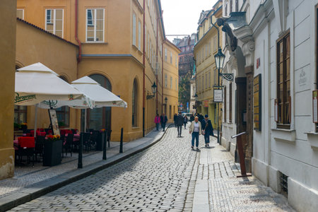 Czech Republic, Prague - September 20, 2017. Quiet streets of the old town of Pragueのeditorial素材