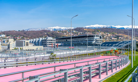 Russia, Sochi - March 03, 2019. The route of the Formula 1 Russian Grand Prixのeditorial素材