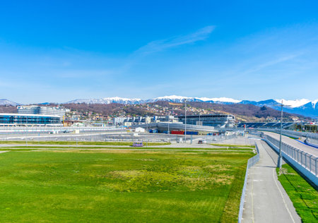 Russia, Sochi - March 03, 2019. The route of the Formula 1 Russian Grand Prixのeditorial素材
