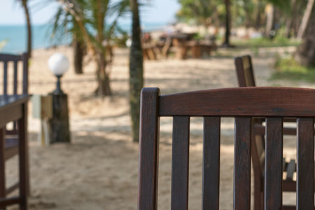 cafe by the seaの写真素材