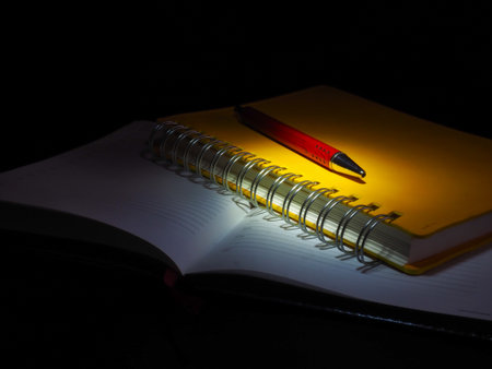 Everyday necessary set for a business man with pen notepad and notebookの写真素材