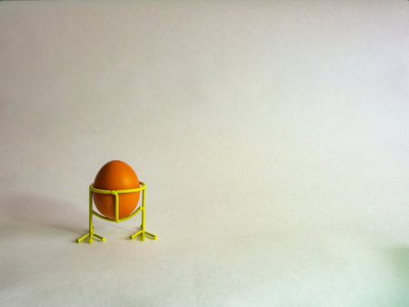 Eggs of brown color prepare for Easter on a light backgroundの写真素材