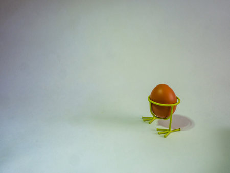 Eggs of brown color prepare for Easter on a light backgroundの写真素材