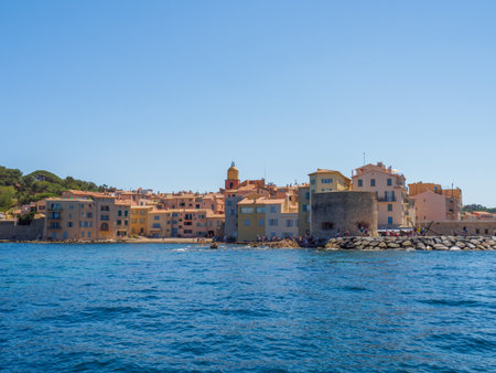 An overview of the town of Saint Tropez.の写真素材
